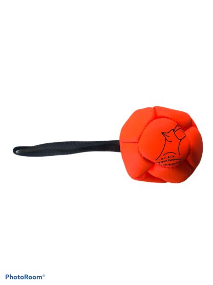 Ballon foot pour chien orange avec poignée