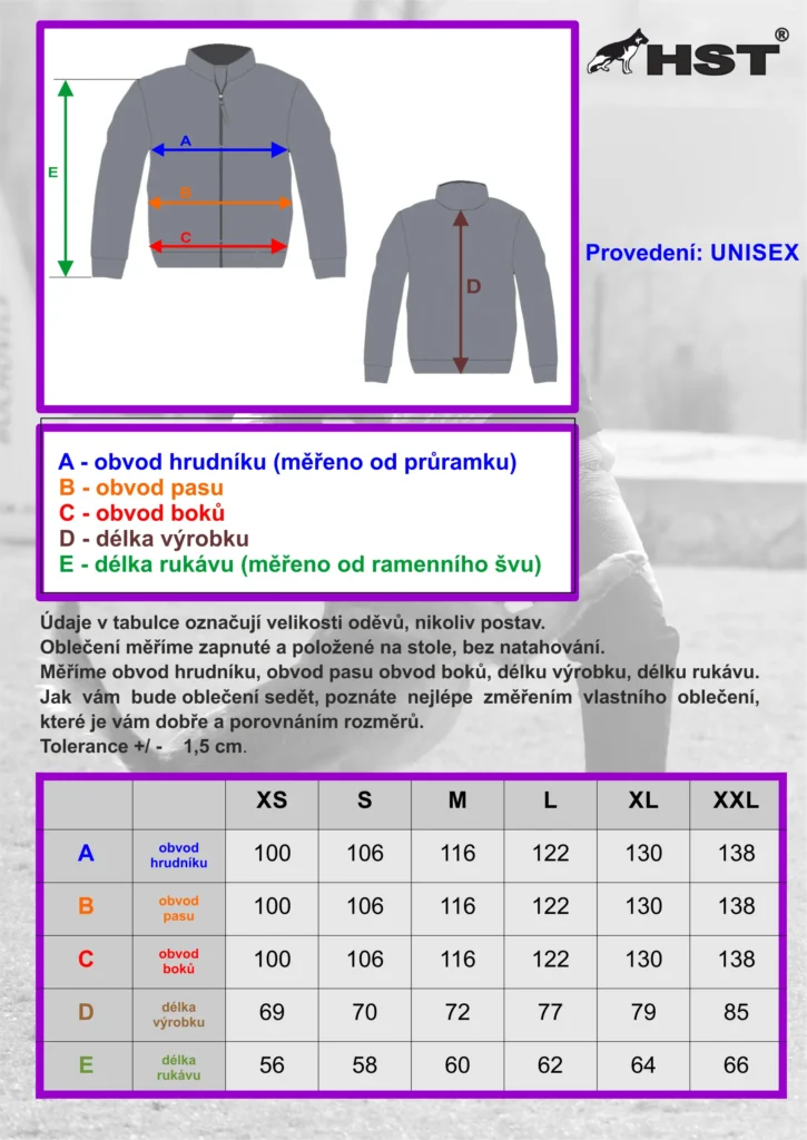 HST long-sleeved rain jacket size