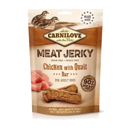 Carnilove jerky chicken quail poulet caille